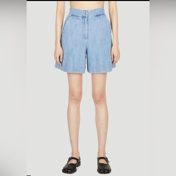 A.P.C Dayana 100% Cotton High Waisted Denim Short Washed Indigo Women's 36/4 NWT - Picture 1 of 13